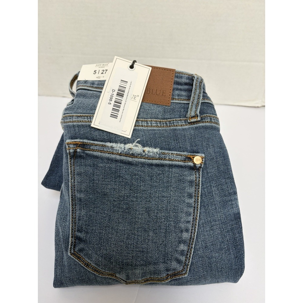 Judy Blue NWT Mid-Rise Flare Jeans Distressed Button Fly Size 5/27 Style #82638